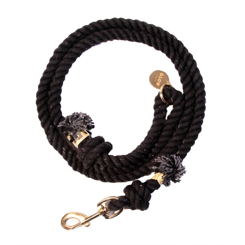 Black Boho Chic Style Dog Leash  - Glow Pups