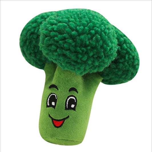 Squeaky Broccoli Plush Dog Toy