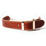 White Rope and Leather Collar - Glow Pups by Glow Pups