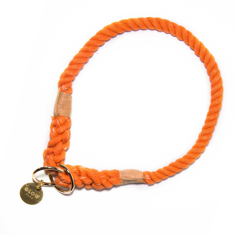 Orange Stylish Rope Slip Collar - Glow Pups
