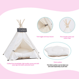 White Pet Teepee Dog Bed by Glow Pups Cozy Private Retreat for Dogs Soft Breathable Fabric by Glow Pups