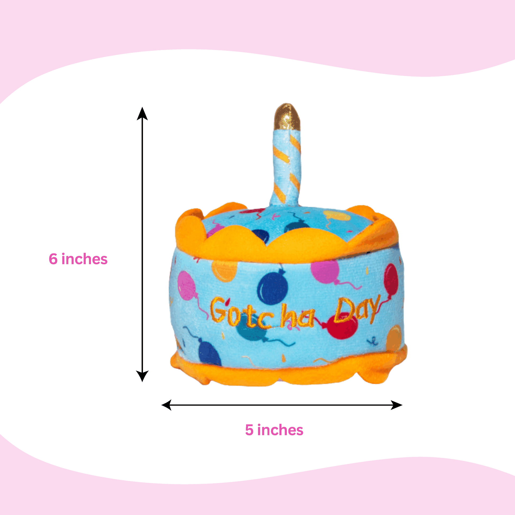 Glow Pups Gotcha Day Squeaky Plush Dog Toy by Glow Pups