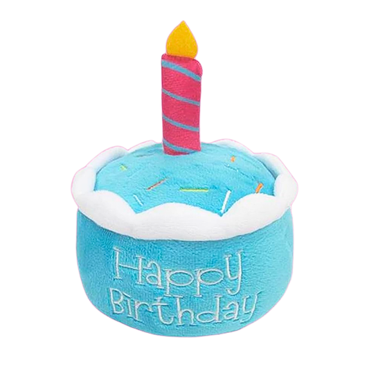 Blue Birthday Cake Plush Dog Toy - Glow Pups by Glow Pups