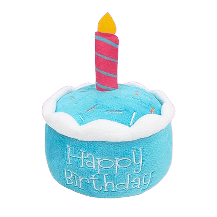 Blue Birthday Cake Plush Dog Toy - Glow Pups by Glow Pups