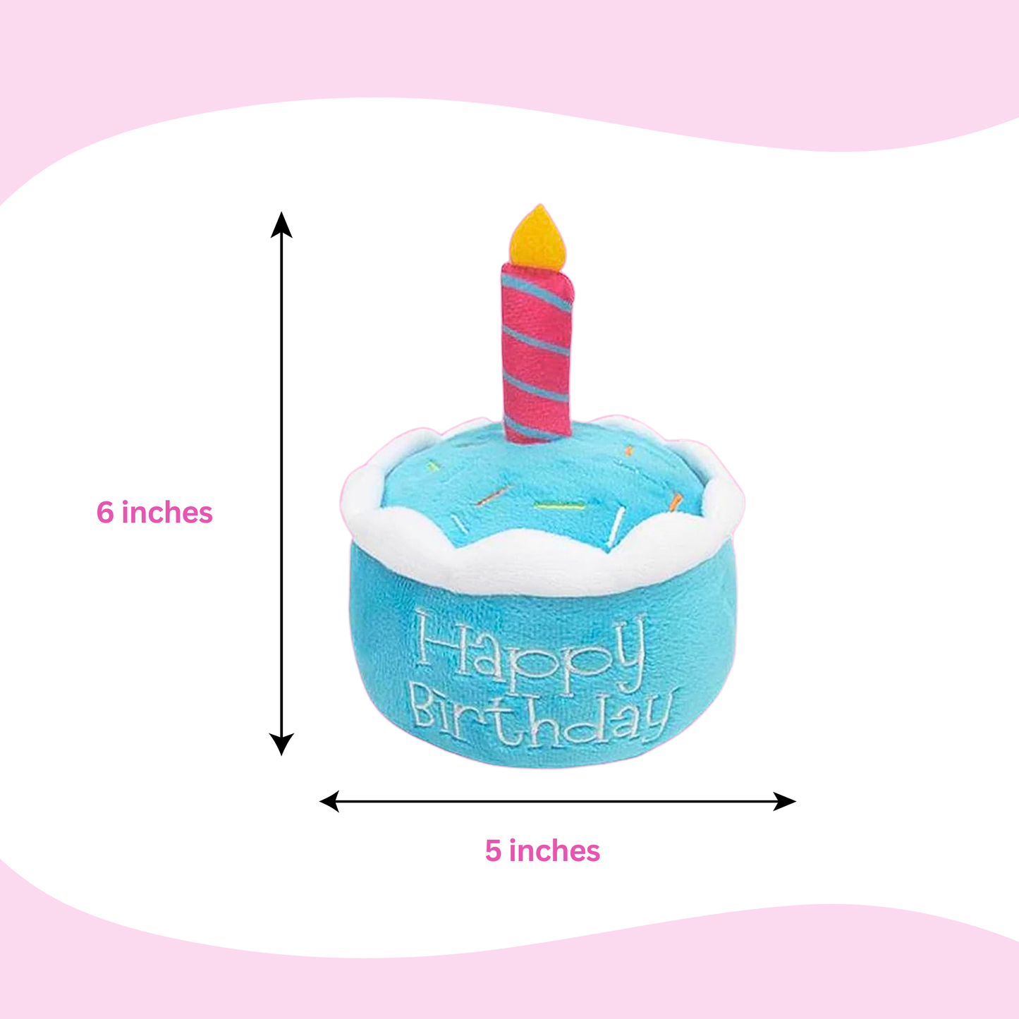 Blue Birthday Cake Plush Dog Toy - Glow Pups by Glow Pups