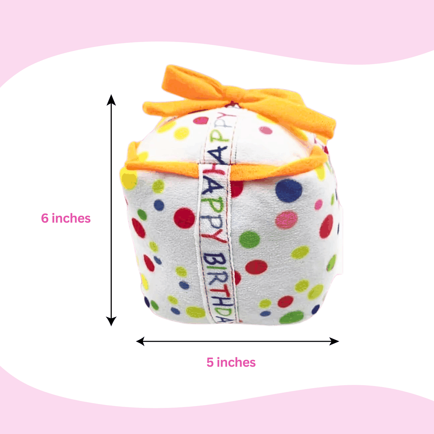 Squeaky Birthday Present Plush Dog Toy - Glow Pups by Glow Pups