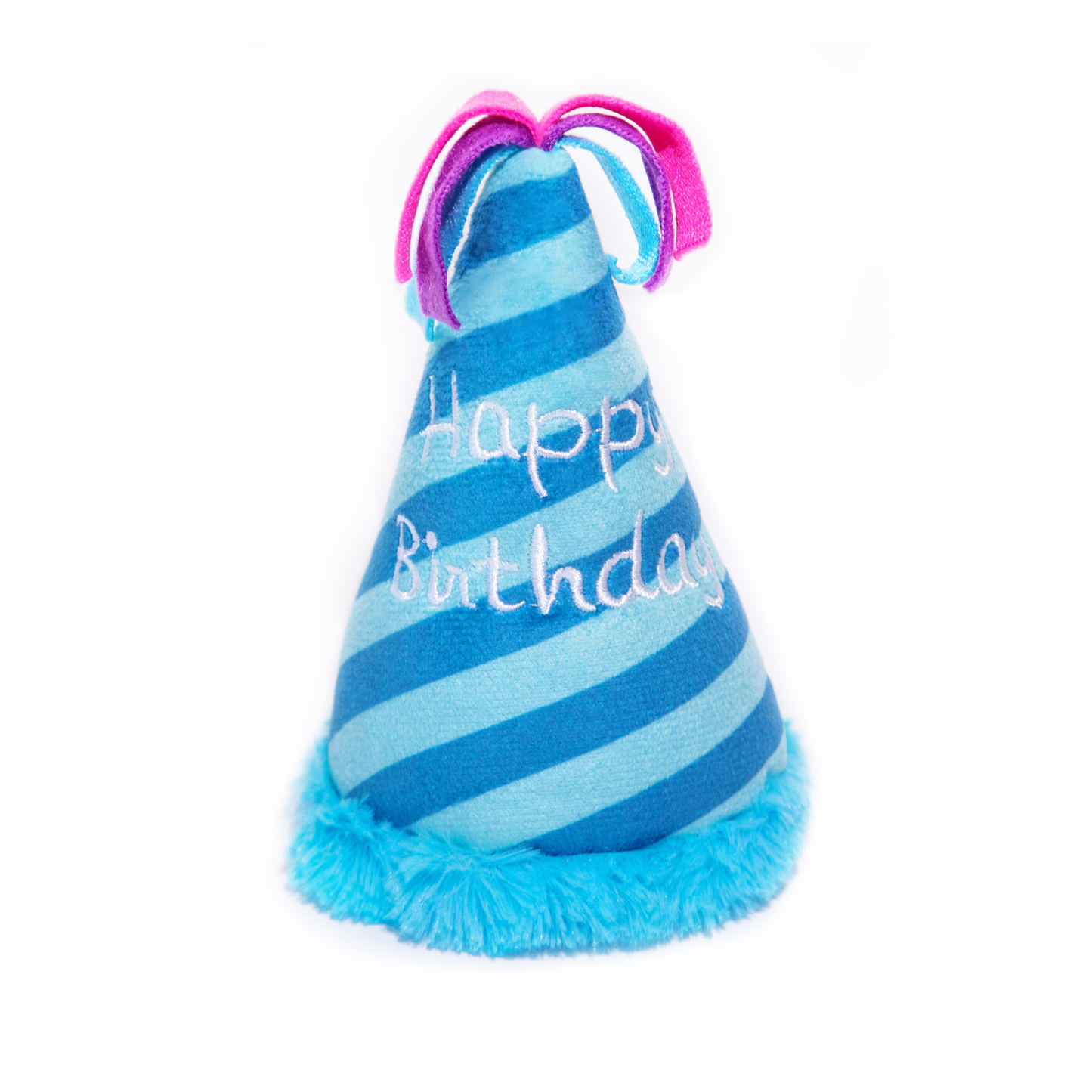 Blue Birthday Hat Squeaky Dog Toy - Glow Pups by Glow Pups