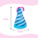 Blue Birthday Hat Squeaky Dog Toy - Glow Pups by Glow Pups