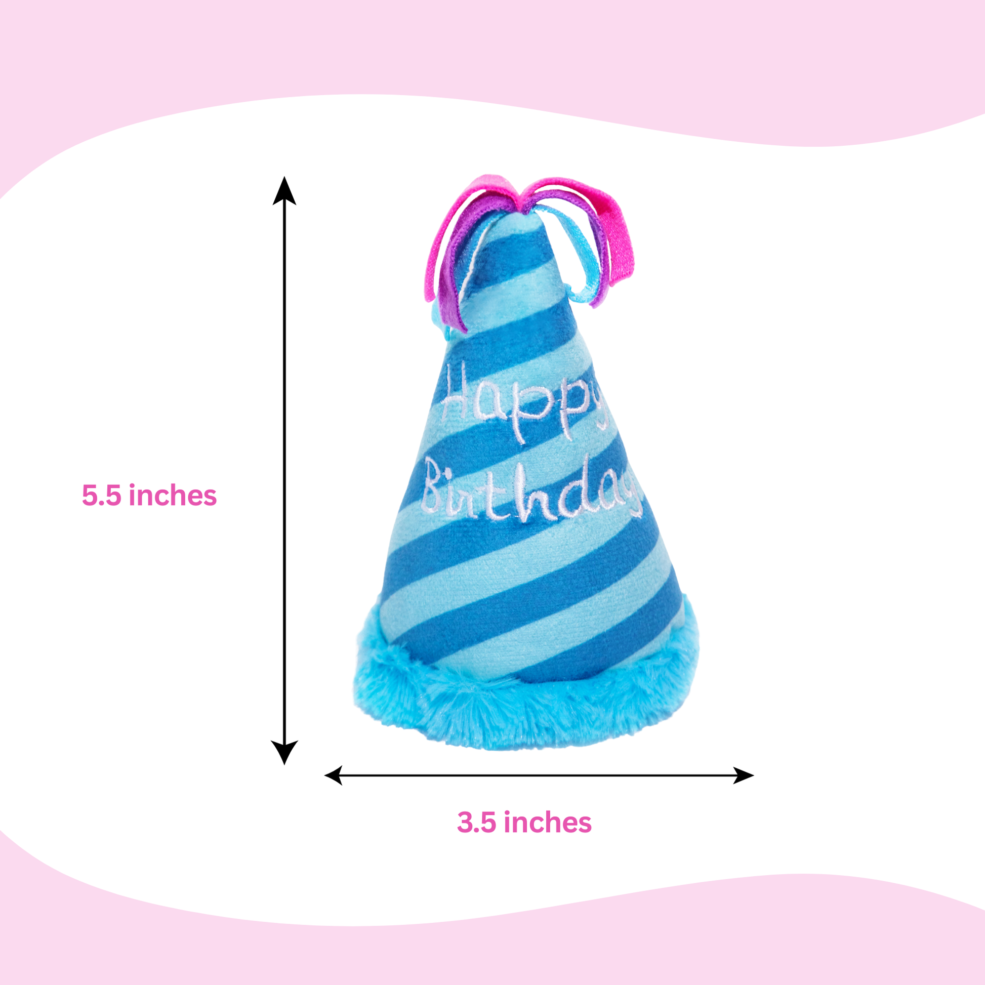 Blue Birthday Hat Squeaky Dog Toy - Glow Pups by Glow Pups