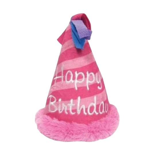 Pink Birthday Hat Squeaky Dog Toy - Glow Pups by Glow Pups