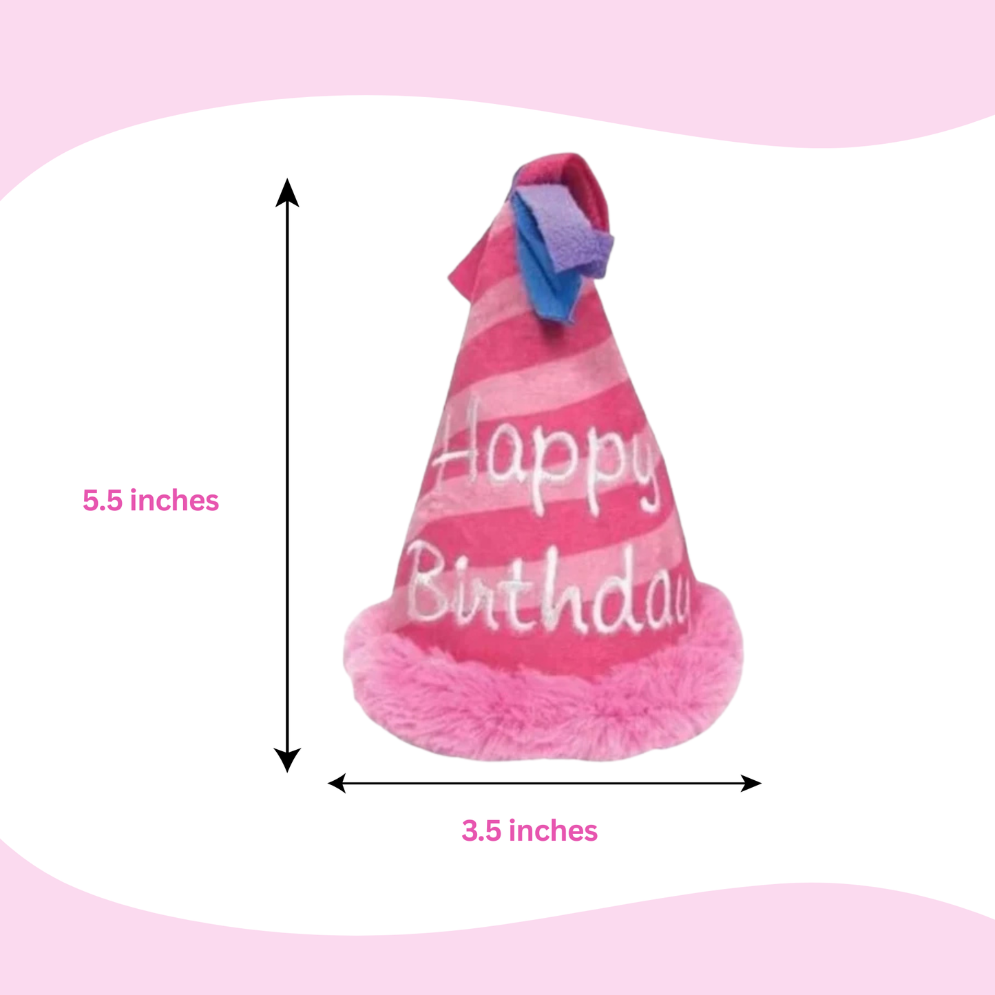 Pink Birthday Hat Squeaky Dog Toy - Glow Pups by Glow Pups