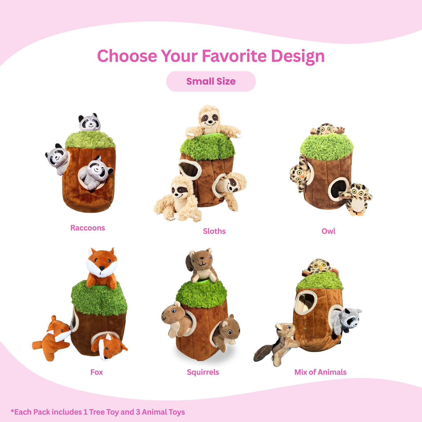 Hide and Seek Tree with Animals - Dog Toy (Different Designs and Sizes)