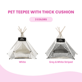 White Pet Teepee Dog Bed by Glow Pups Cozy Private Retreat for Dogs Soft Breathable Fabric by Glow Pups
