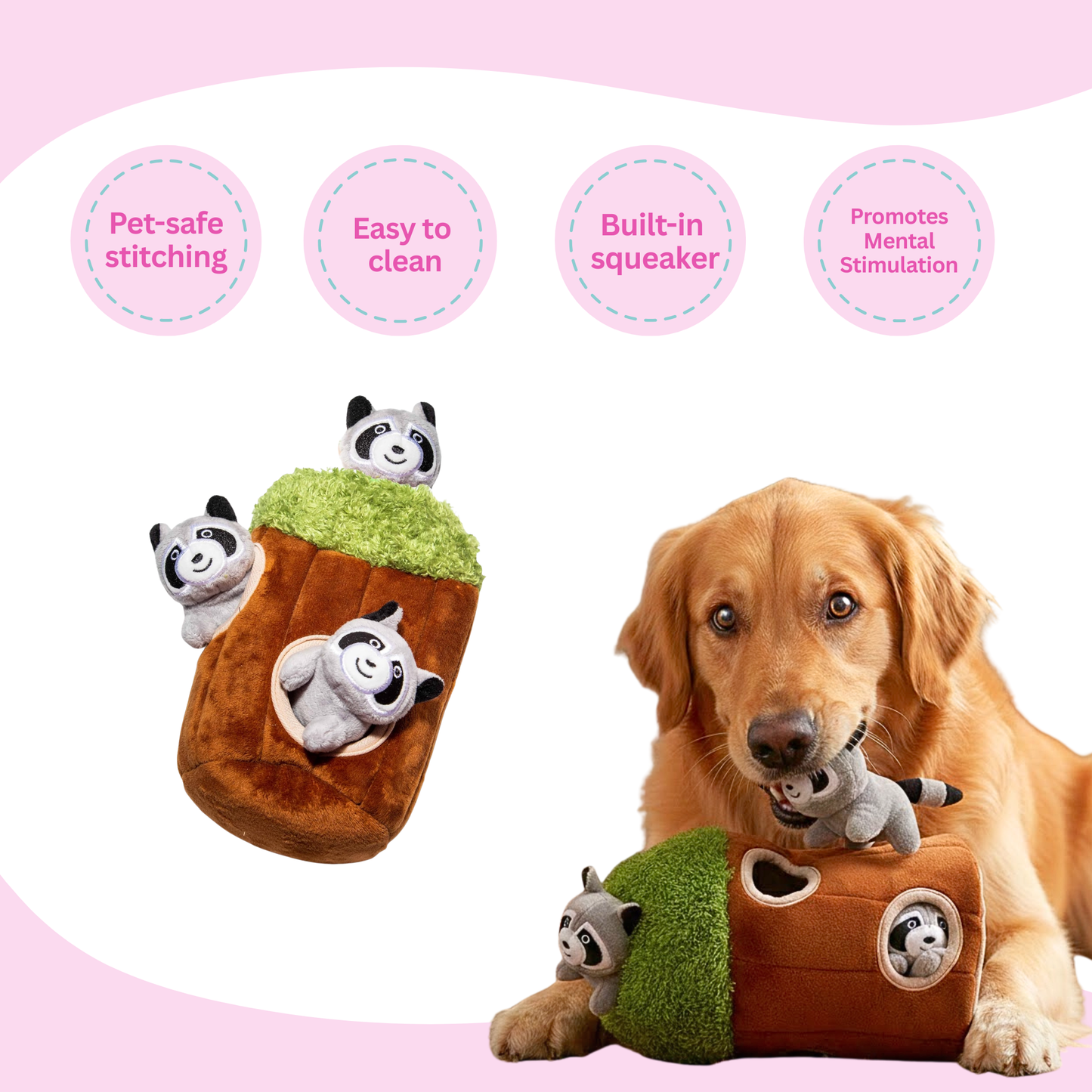 Hide and Seek Tree with Animals - Dog Toy (Different Designs and Sizes)