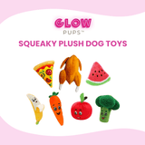 Pizza Squeaky Dog Toy 2 Packs - Glow Pups by Glow Pups