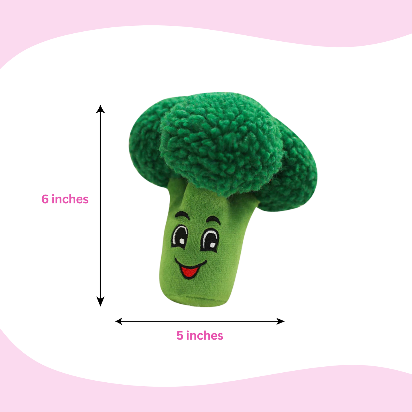 Broccoli Squeaky Dog Toy - Glow Pups