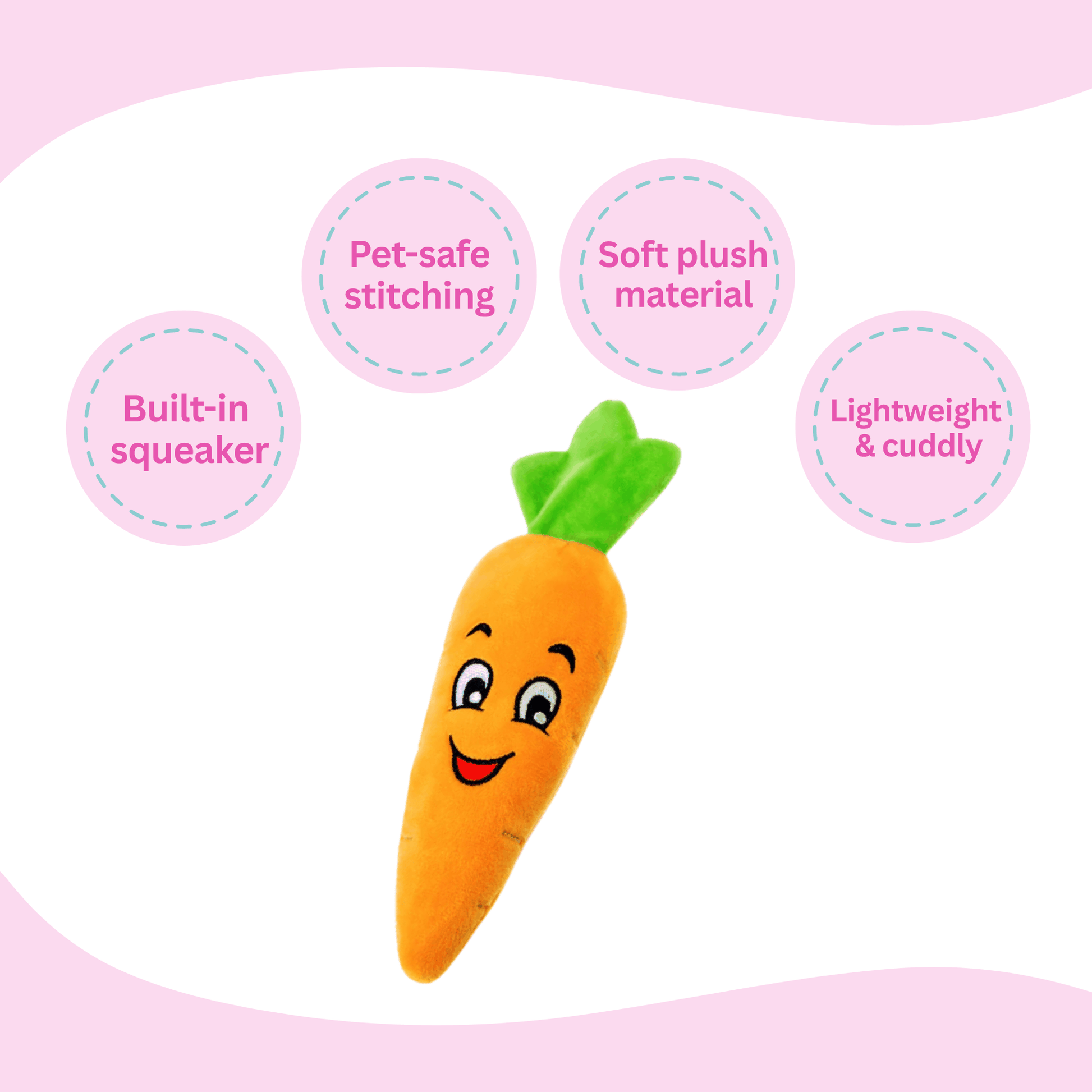 Carrot Squeaky Dog Toy - Glow Pups by Glow Pups