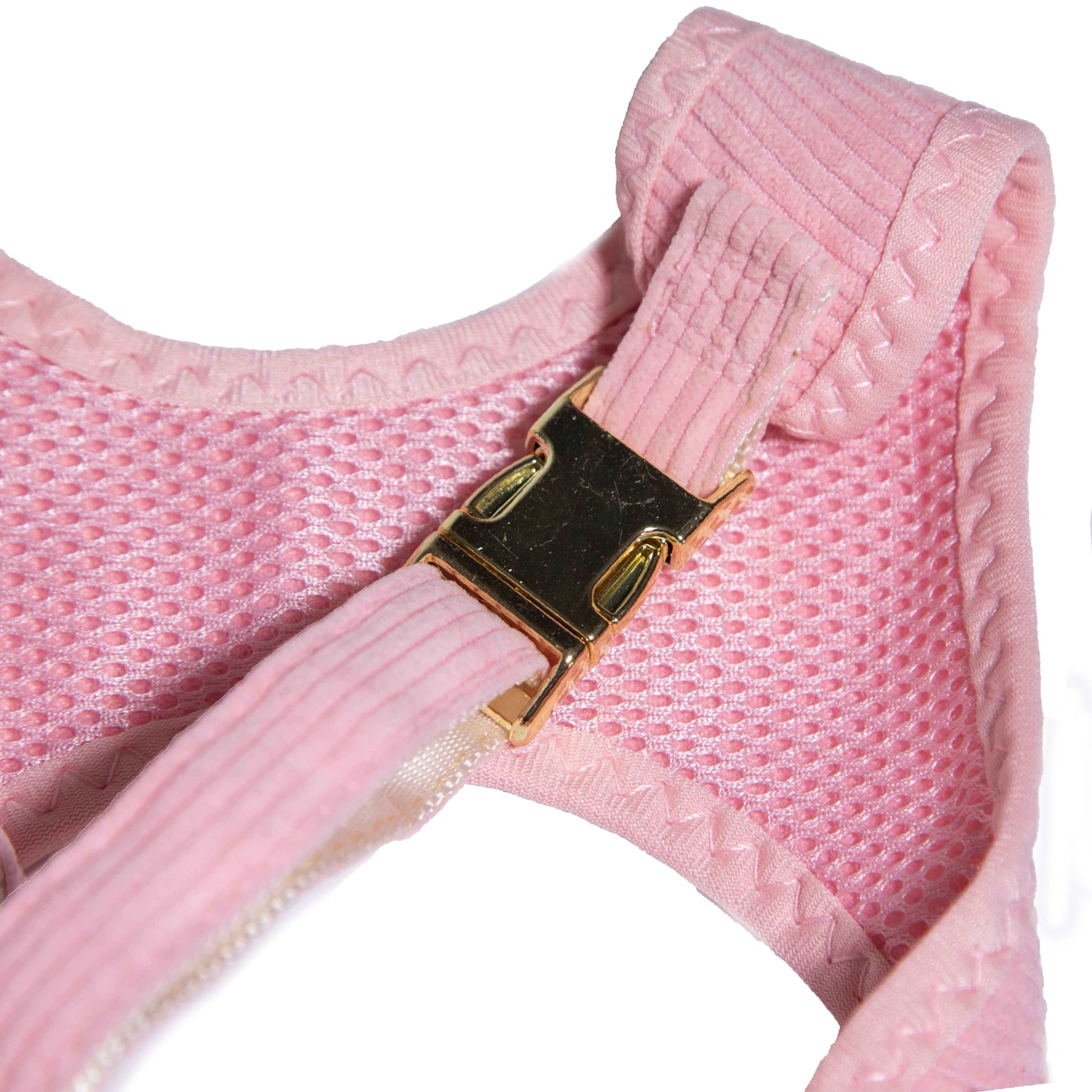 Light Pink Harness with Gold Buckle - Glow Pups