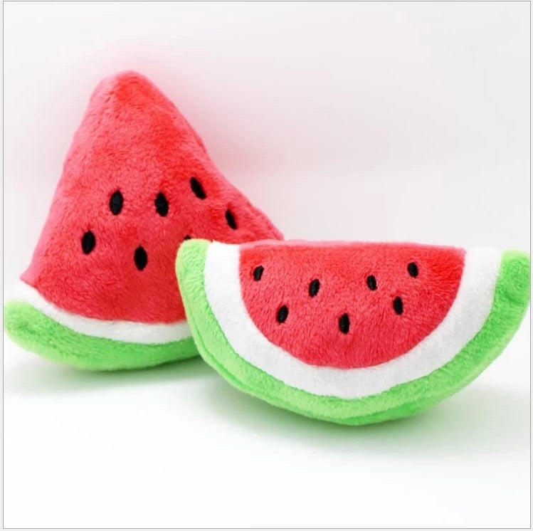 Squeaky Watermelon Plush Dog Toy 2 Pack