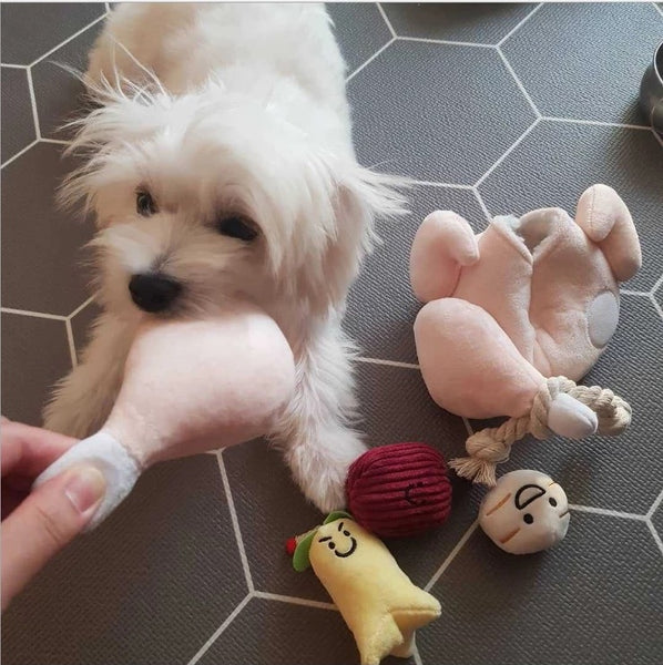 Stuffed Chicken Dog Toy with Squeaker