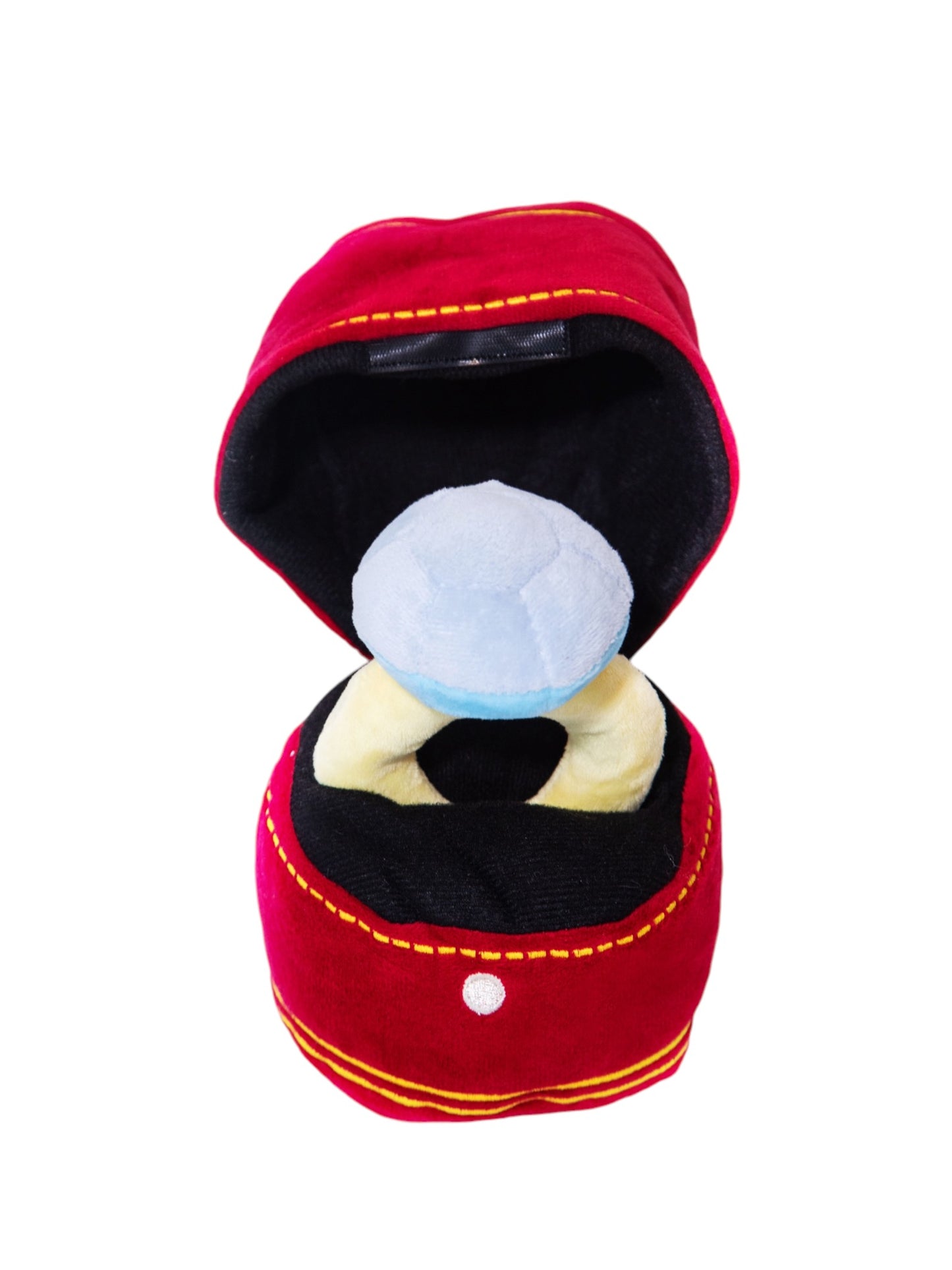 Plush Diamond Ring Dog Toy with Squeaker