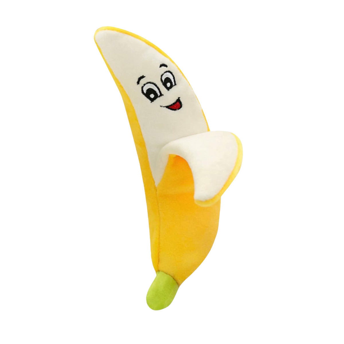 Glow Pups Banana Dog Toy with Squeaker, Yellow, 9"x2.5" by Glow Pups