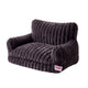 Glow Pups Luxurious Faux Rabbit Fur Sofa Dog Bed, Orthopedic Foam, Non-Slip Base, Dark Grey, Medium by Glow Pups