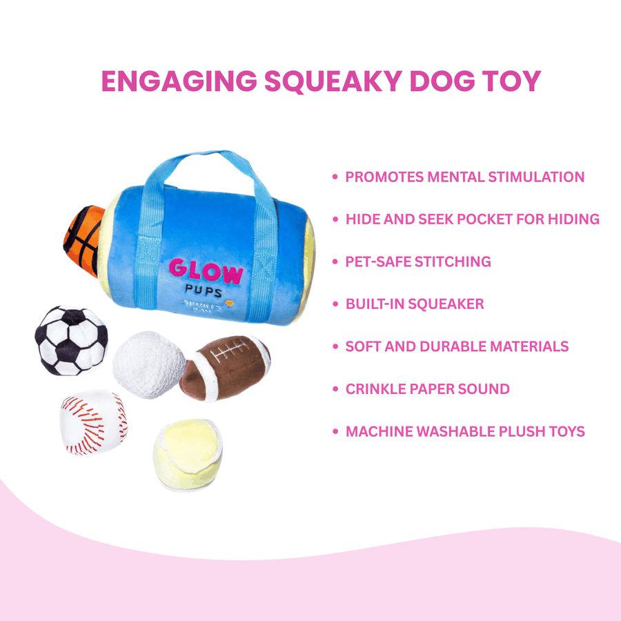 Sports Bag Hide & Seek Dog Toys - Glow Pups by Glow Pups