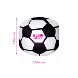 Glow Pups Soccer Ball Dog Toy with Squeaker, Black and White by Glow Pups