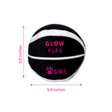 Glow Pups Plush Basketball Dog Toy with Squeaker, Black and White by Glow Pups
