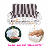Grey And White Striped Couch Style Dog Bed By Glow Pups Mini Sofa Lounge For Pets by Glow Pups
