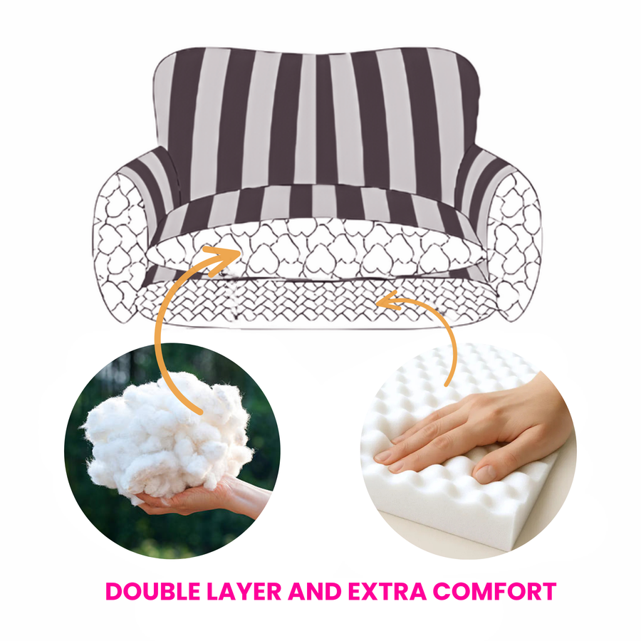 Grey And White Striped Couch Style Dog Bed By Glow Pups Mini Sofa Lounge For Pets by Glow Pups