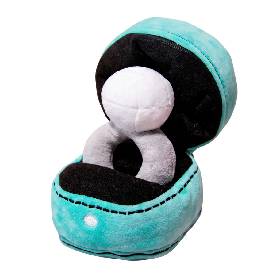 Squeaky Engagement Ring Dog Toy plush with built-in squeaker for pets during weddings and celebrations