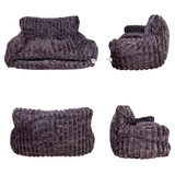 Glow Pups Faux Rabbit Fur Sofa Dog Bed Orthopedic, Dark Grey by Glow Pups