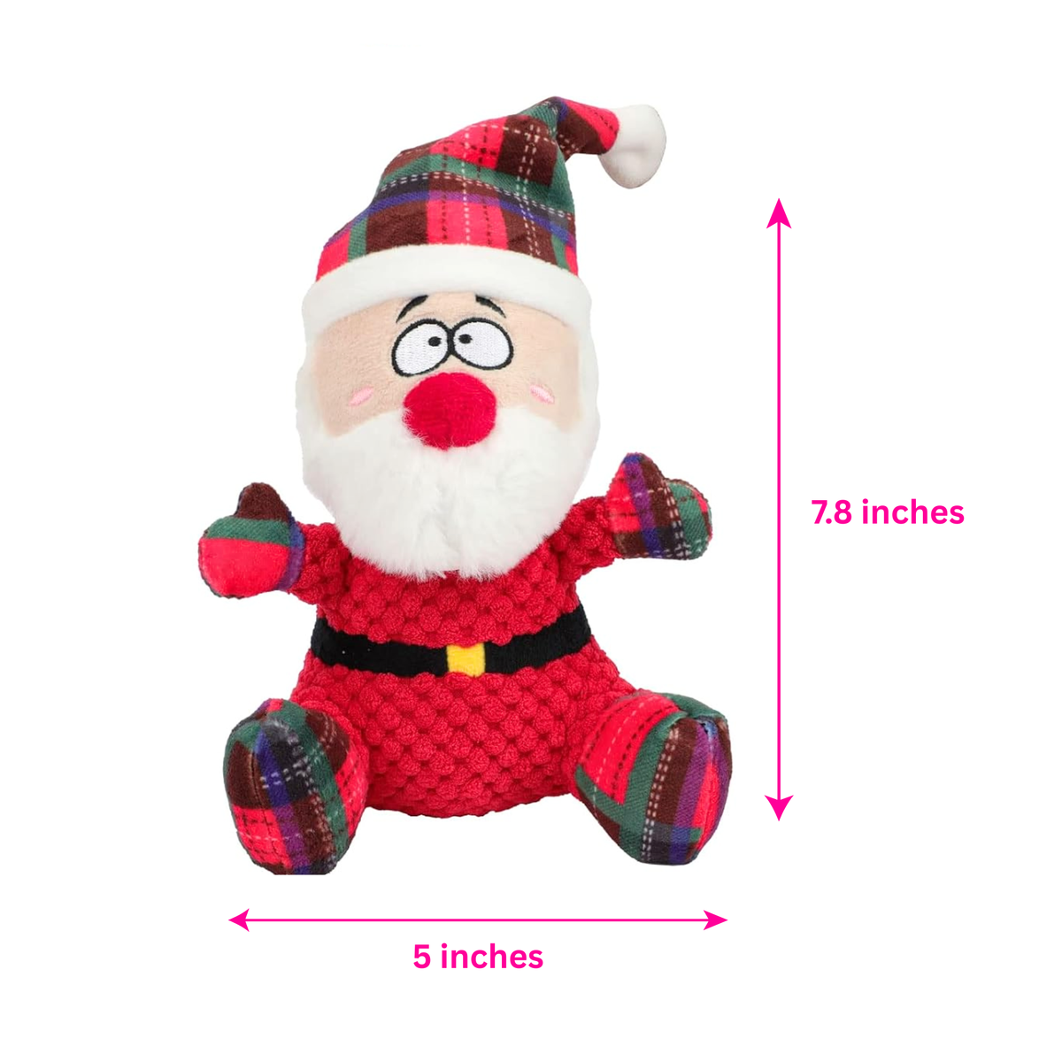 Glow Pups Santa Claus Plush Dog Toy for Small and Medium Dogs by Glow Pups