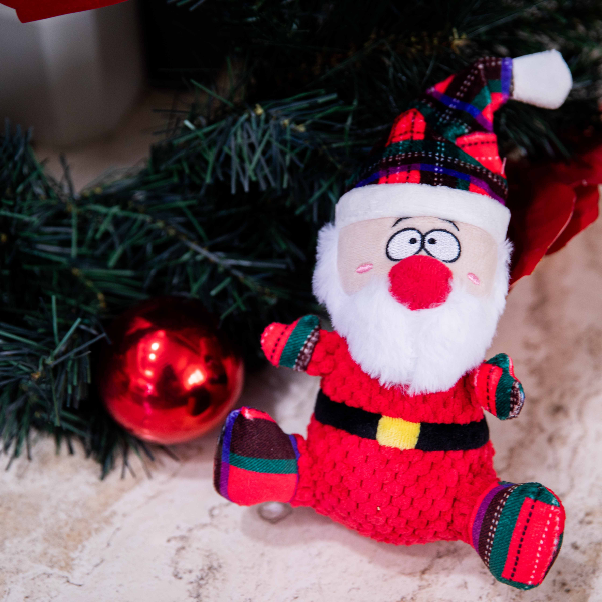 Glow Pups Santa Claus Plush Dog Toy for Small and Medium Dogs by Glow Pups