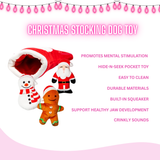 Christmas Stocking Dog Toy with Santa, Snowman and Gingerbread Man toys - Glow Pups by Glow Pups