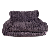 Glow Pups Faux Rabbit Fur Sofa Dog Bed Orthopedic, Dark Grey by Glow Pups