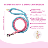 Pink and Blue Tie Dye Dog Leash - Glow Pups by Glow Pups