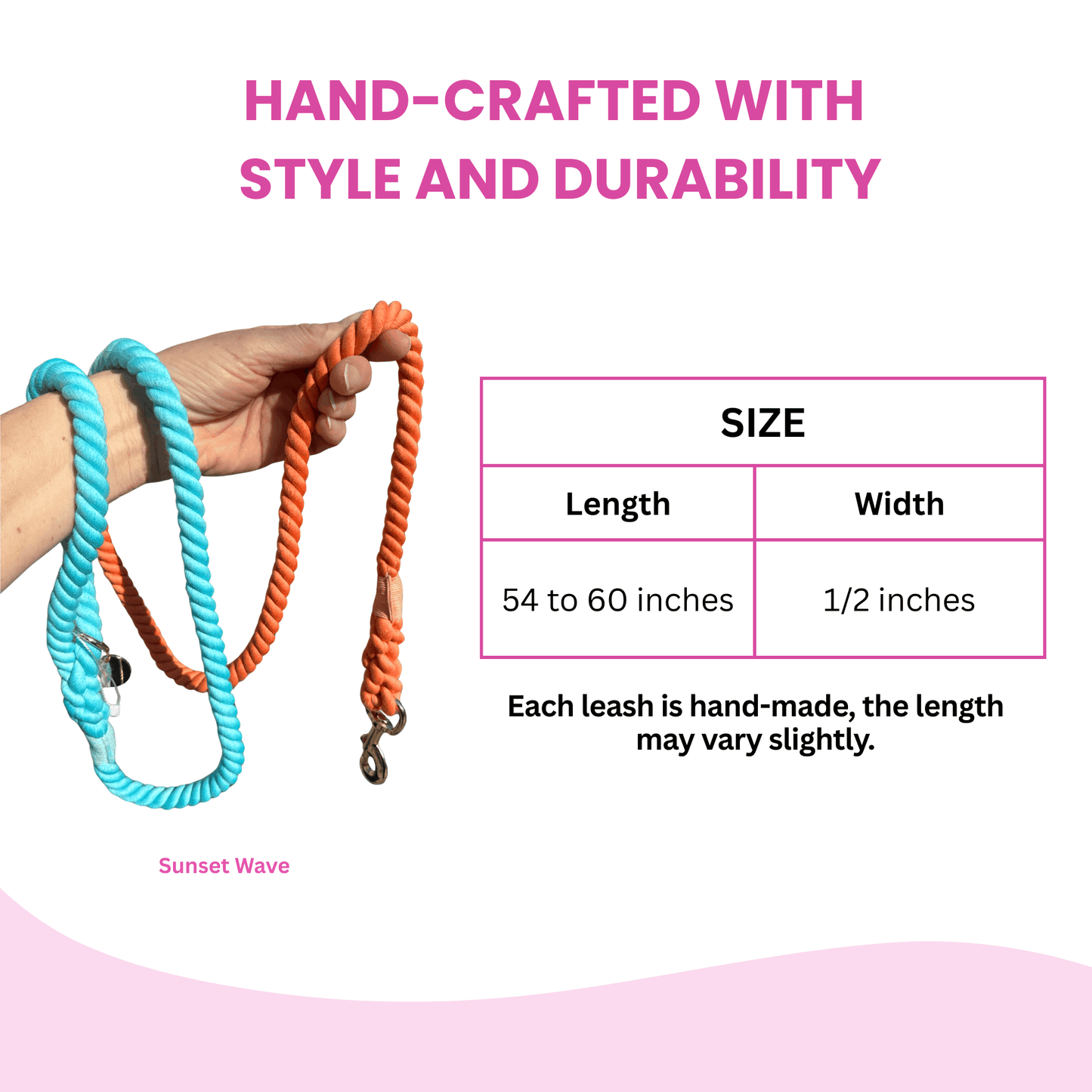 Sunset Wave Tie Dye Dog Leash - Glow Pups by Glow Pups