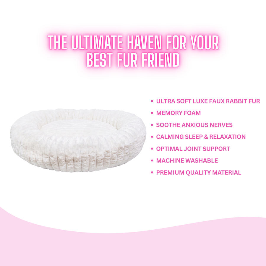 Ultra-Soft Luxe Faux Rabbit Fur Dog Bed by Glow Pups