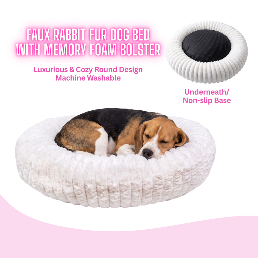 Ultra-Soft Luxe Faux Rabbit Fur Dog Bed by Glow Pups