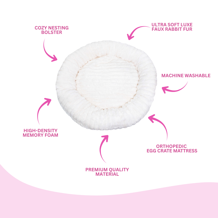 Ultra-Soft Luxe Faux Rabbit Fur Dog Bed by Glow Pups