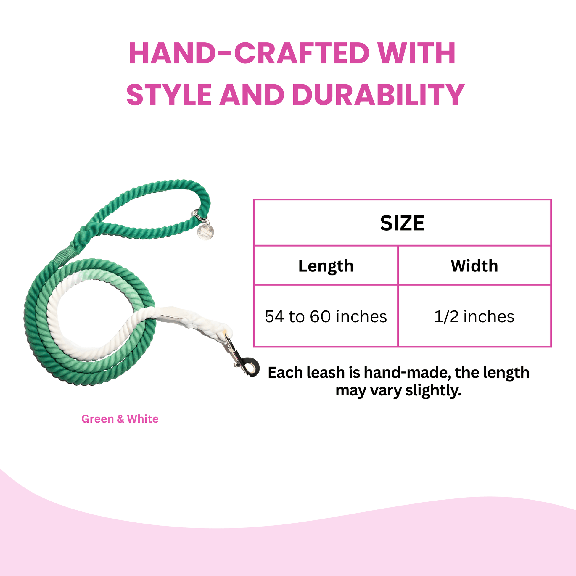 Green and White Tie Dye Dog Leash - Glow Pups by Glow Pups