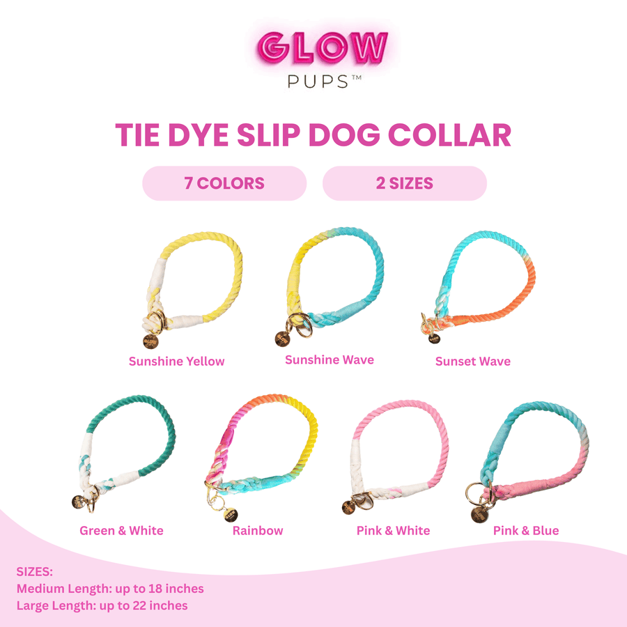Rainbow Tie Dye Slip Collar - Glow Pups by Glow Pups