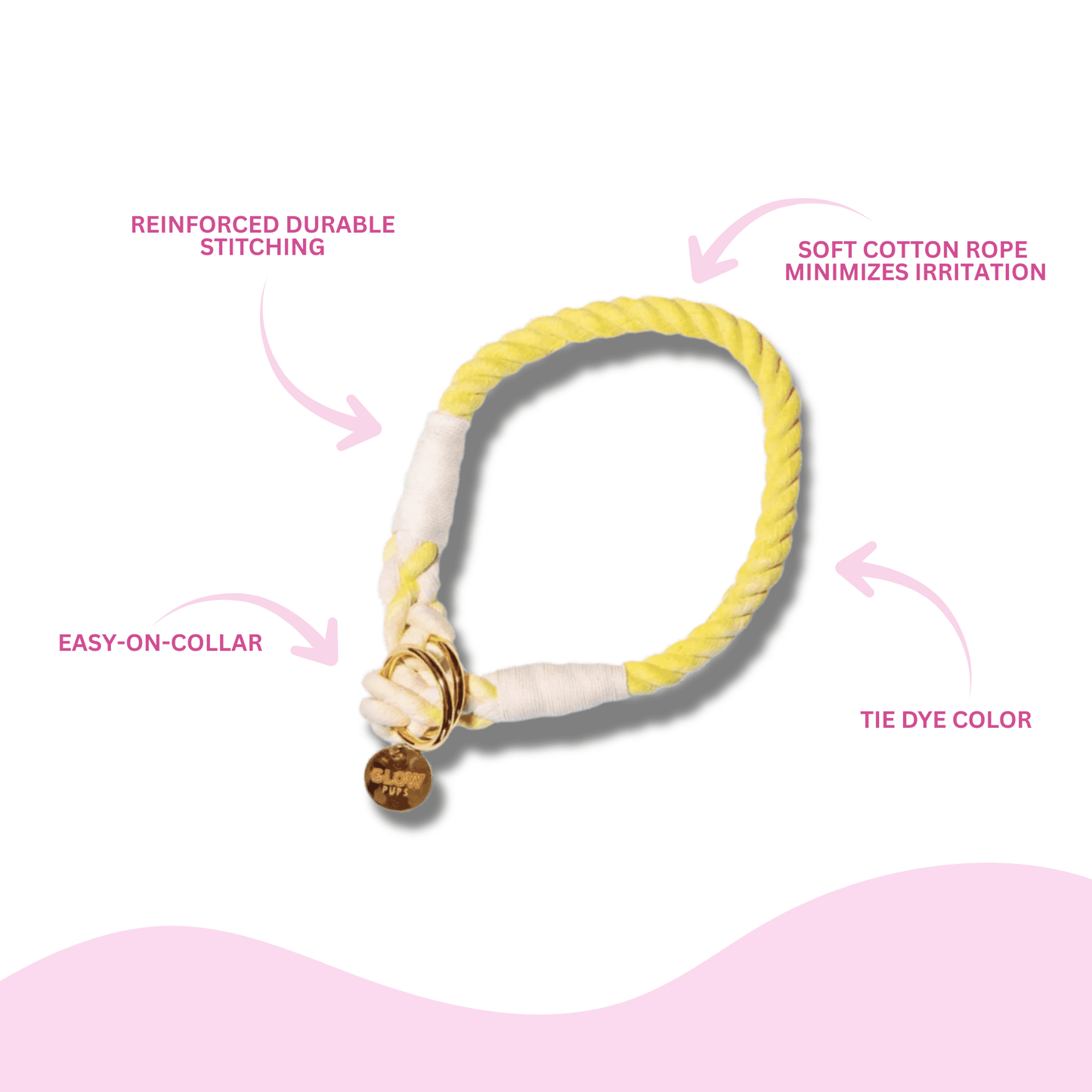 Sunshine Yellow Tie Dye Slip Collar - Glow Pups by Glow Pups