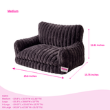 Glow Pups Faux Rabbit Fur Sofa Dog Bed Orthopedic, Dark Grey by Glow Pups