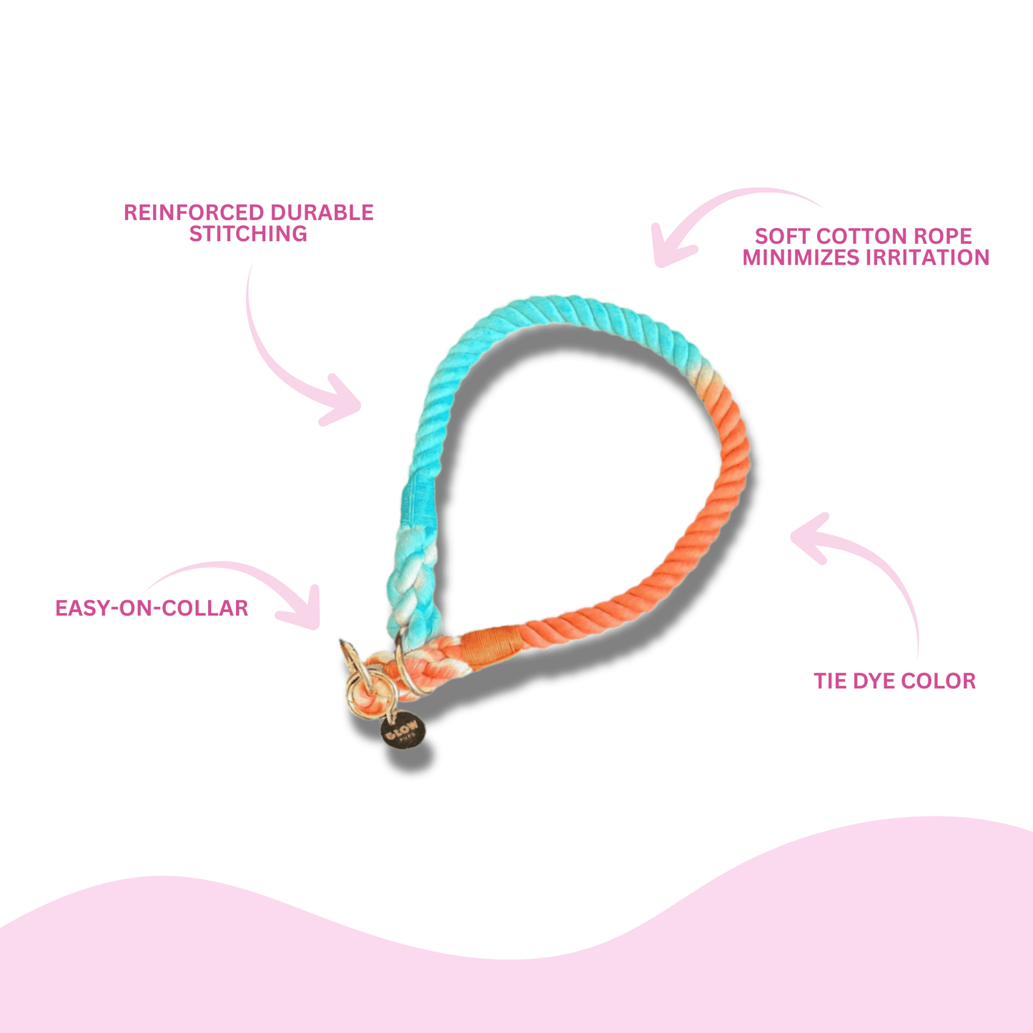 Sunset Wave Tie Dye Slip Collar - Glow Pups by Glow Pups