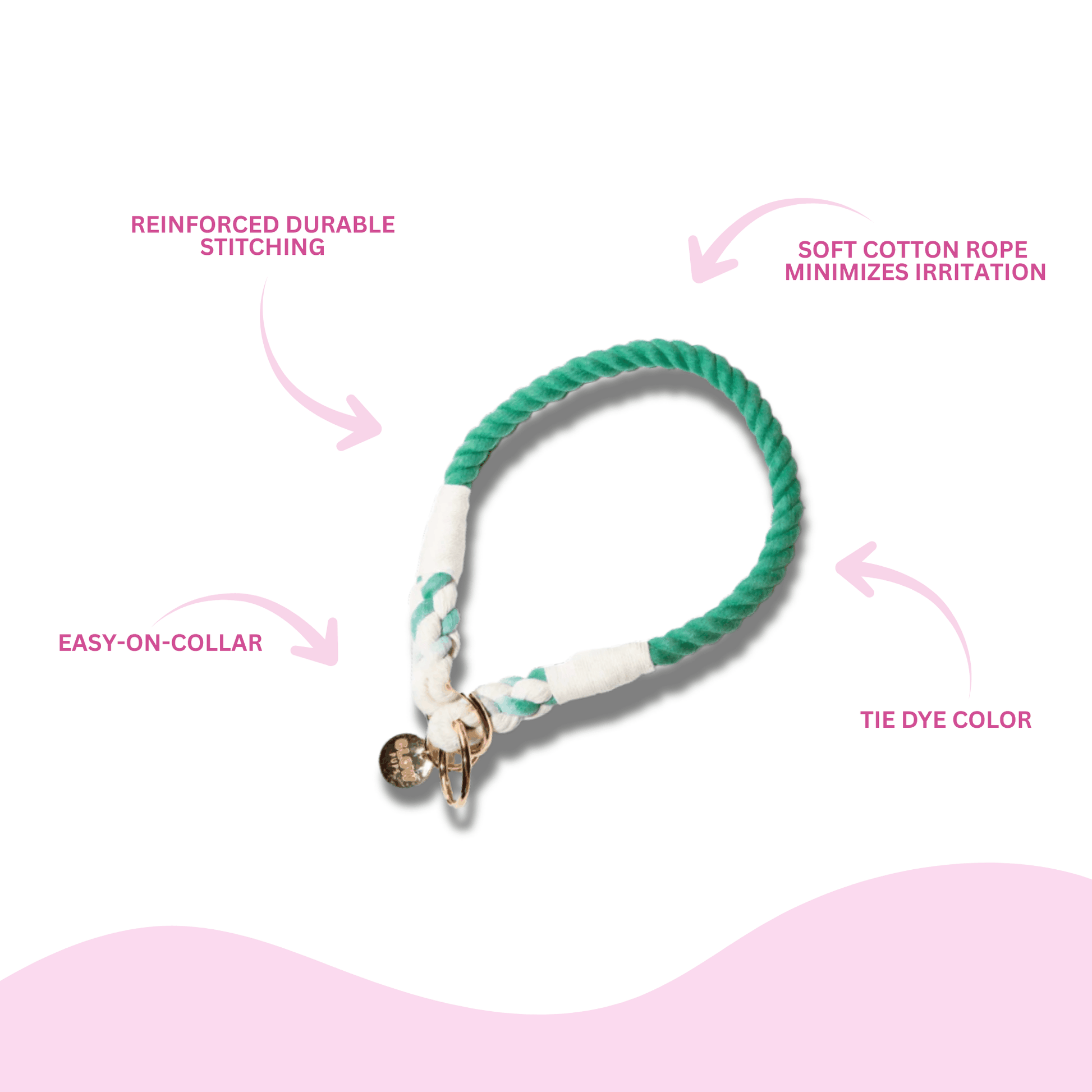 Green and White Tie Dye Slip Collar - Glow Pups by Glow Pups