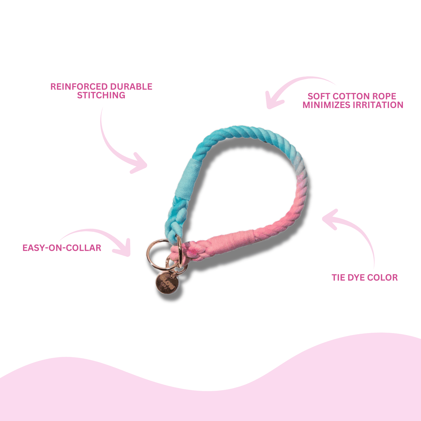 Pink and Blue Tie Dye Slip Collar - Glow Pups by Glow Pups